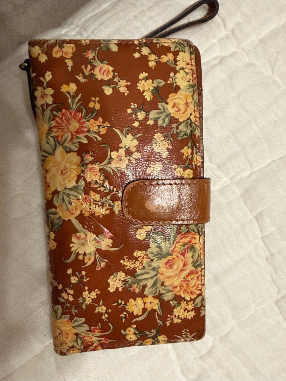 Patricia Nash Floral Print Brown Wristlet Wallet - Women's Floral Clutch